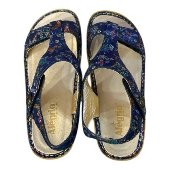 Alegria Kendra Leather Adjustable Straps Blue Hummingbird Sandal Sz 42 EU/11.5US - Picture 3 of 7